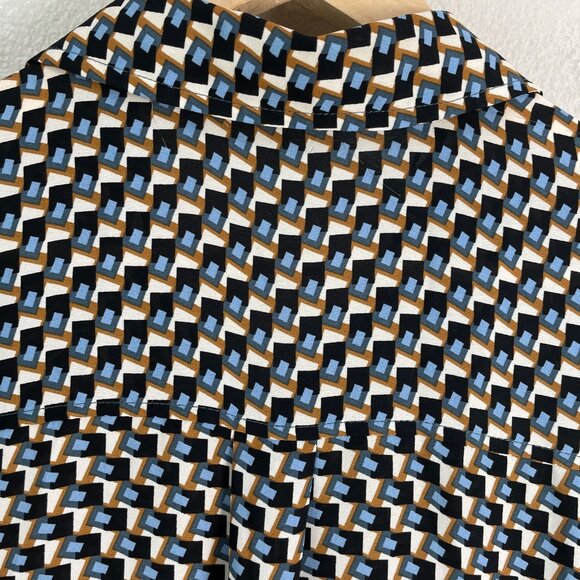 Max Studio Womens Plus 2X Geometric Button Up Blouse Long Sleeve Shirt Top - Picture 10 of 10